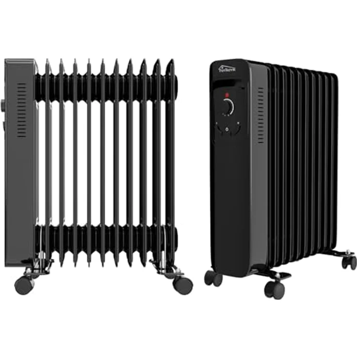 Tronitechnik® Ölradiator TT-OR 211 Elektroheizung Schwarz Öl-Heizung Radiator 3 Heizstufen 11 Rippen Elektrischer Heizkörper Energiesparend Thermostat Überhitzungsschutz Heizgerät – Bild 1
