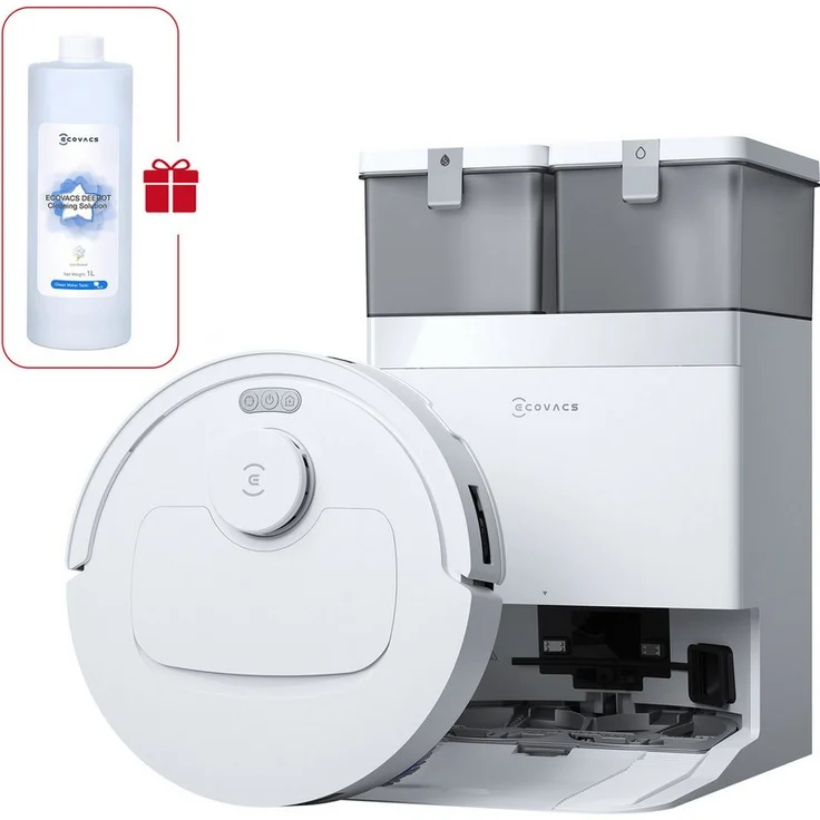 ECOVACS DEEBOT T30e Omni Saugroboter mit Wischfunktion, 25.000 Pa Saugkraft, All-in-One-Station, TrueMapping 2.0, OZMO Turbo 2.0 Wischen, ZeroTangle 3.0