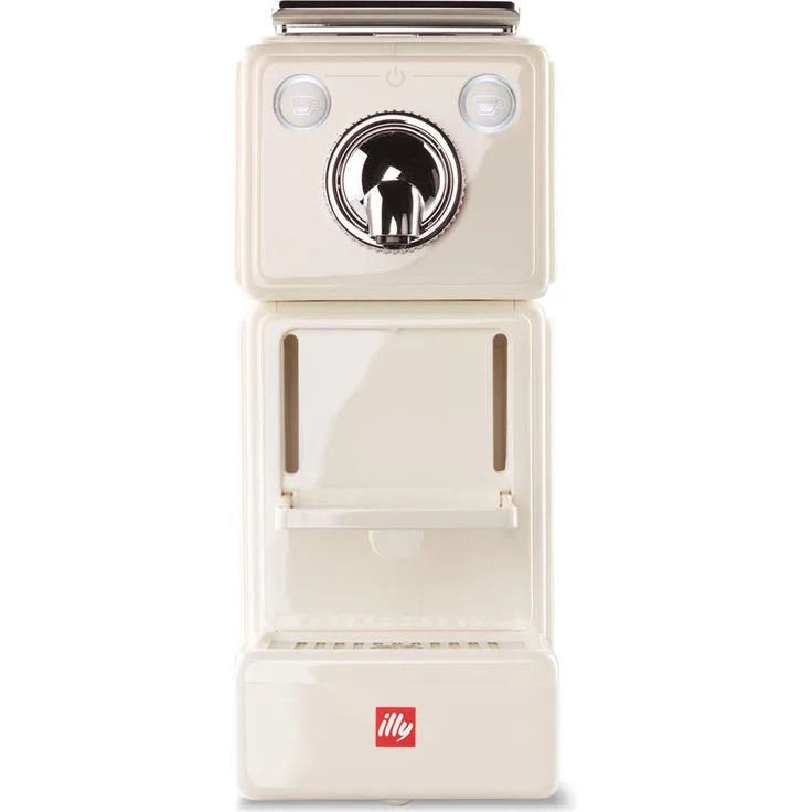 Illy X3, Kaffeepadmaschine mit 0,8 L Wassertank, 1400 W Leistung, elegantes Silber und Weiß, 19 Bar Pumpendruck