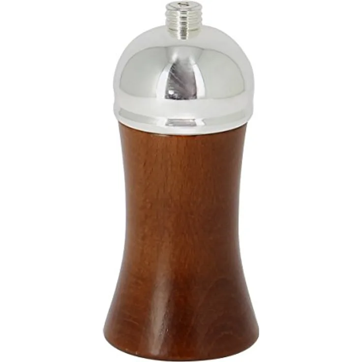 MARLUX salzmühle, Holz, Havanne/versilbertes Metall, 4.8 x 4.8 x 11 cm
