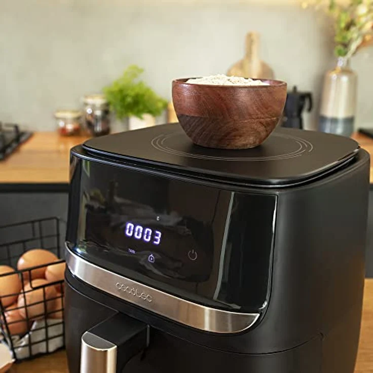 Cecotec Heißluftfritteuse 5,5 L Cecofry Advance Precision. 1700 W, ölfreie Diätfritteuse, Edelstahlfinish, Integrierter Waage, Temperaturregelung, 8 Modi, Betriebstimer – Bild 3