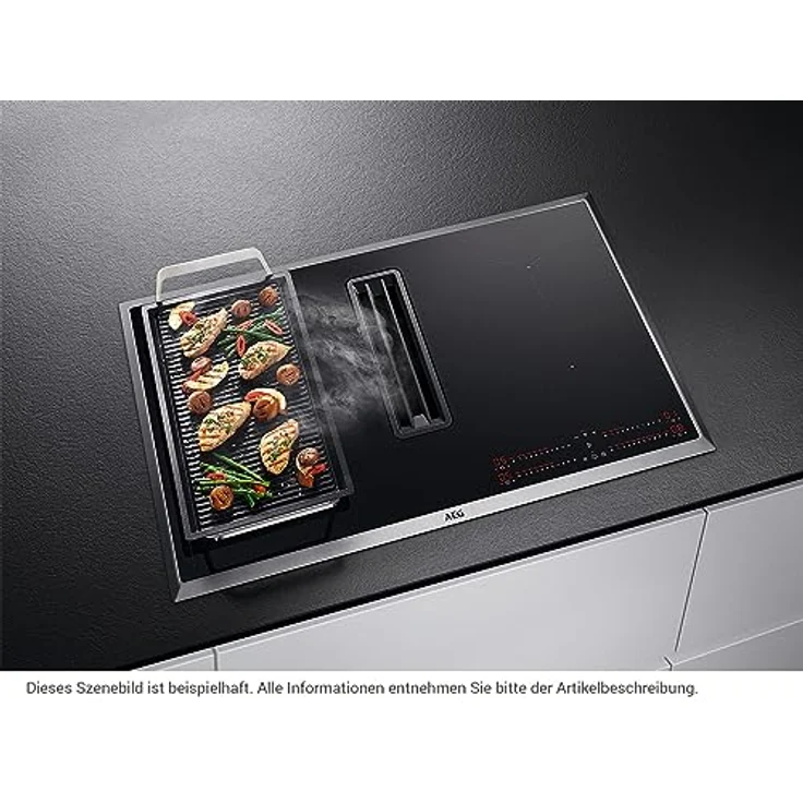 AEG CCE84543XB Kochfeld mit Dunstabzug, Einbaugerät, A+, Breite 80 cm, schwarz, edelstahl – Bild 7