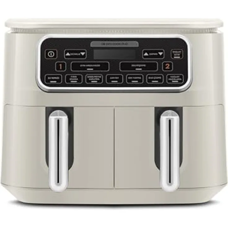 Karaca Air Cook Duo Hausmannskost XXXL 8 Liter Airfryer, Starlight, 8 Personen