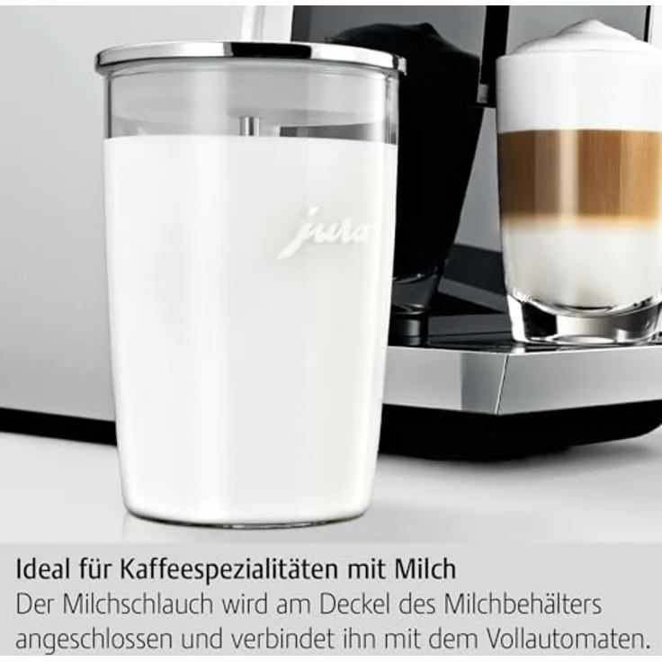 Jura 72570 Glas-Milchbehälter 0,5 L inklusive Milchschlauch, Transparent, 9,2 x 9,2 x 13,5 cm – Bild 3