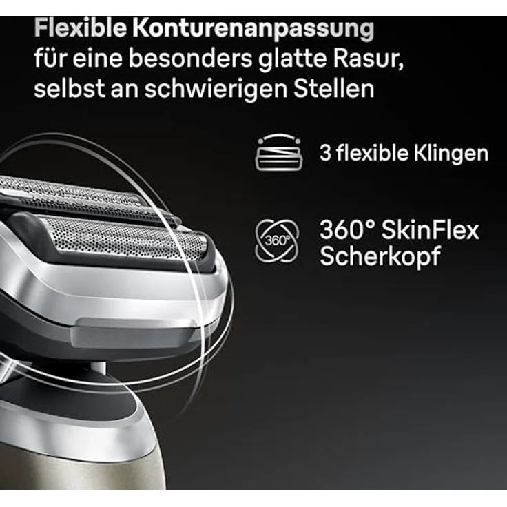 Braun Series 7 72-G7200cc, Elektrorasierer mit Präzisionstrimmer, wasserfest, 60 Minuten Akkulaufzeit, inklusive 4in1 SmartCare Center – Bild 3