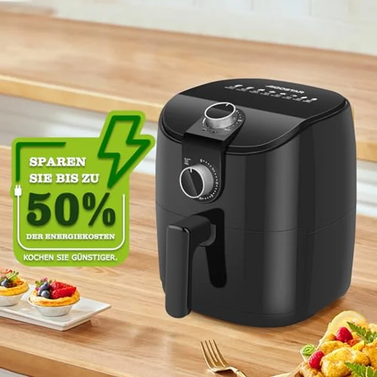 Aigostar Hayden Alpha 4L Heißluftfritteuse mit 1500 W, 30-Minuten-Timer, einstellbarer Temperatur, Überhitzungsschutz, Schwarz – Bild 6