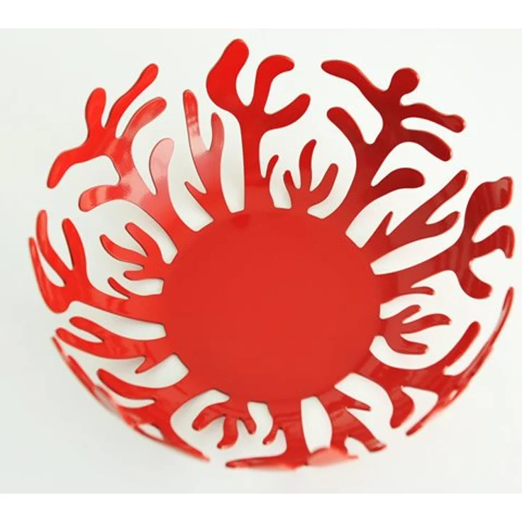 Alessi Mediterraneo ESI01/25 R Obstschale aus Edelstahl, glänzend poliert, rot (25 cm Durchmesser) – Bild 3