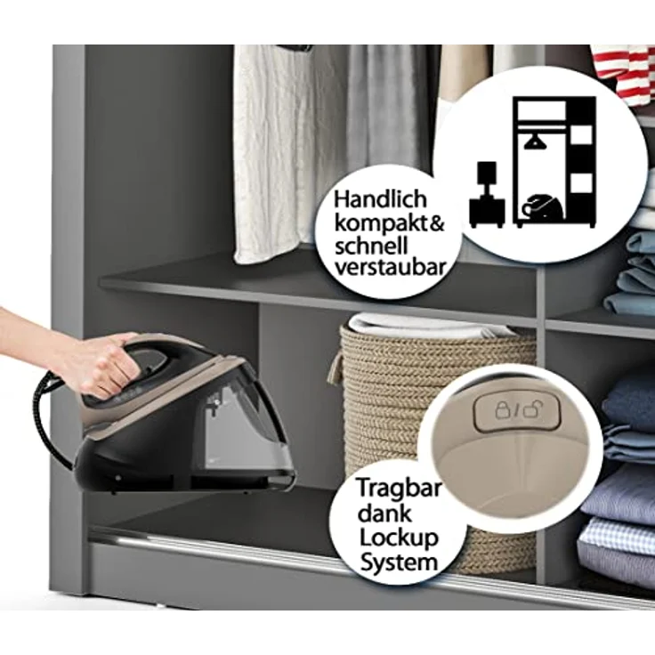 Tristan Auron Dampfbügelstation Elite8-2400 W 400g Dampfstoß | 7 bar Dampfdruck - variabler Dampf bis 140 g/min I 1,8 L Wassertank Abschaltautomatik – Bild 3