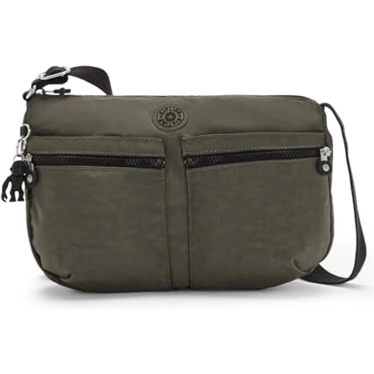 KIPLING Basic Eyes Wide Open Izellah Umhängetasche, Grün, 1 Zipperfach und 2 Einschubfächer, verstellbarer Schulterriemen – Bild 1