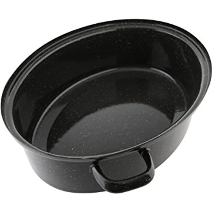 Krüger Bräter, emailliertes Stahlblech, gesprengelt, Tropfdeckel, Induktion – Bild 2