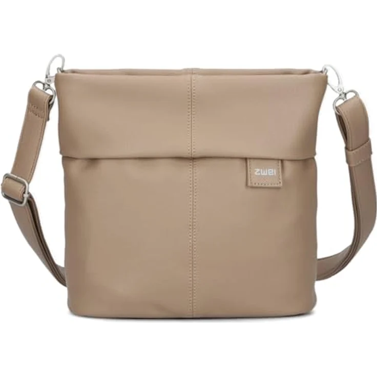 ZWEI Beuteltasche Mademoiselle M8, praktische Umhängetasche aus Kunstleder mit Innenfächern, braun – Bild 3