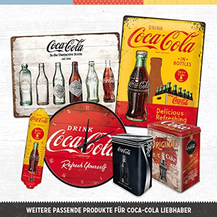 Nostalgic-Art Thermometer, Metall, Coca - Cola - In Bottles Yellow, 28 x 6.5 x 2 cm – Bild 5