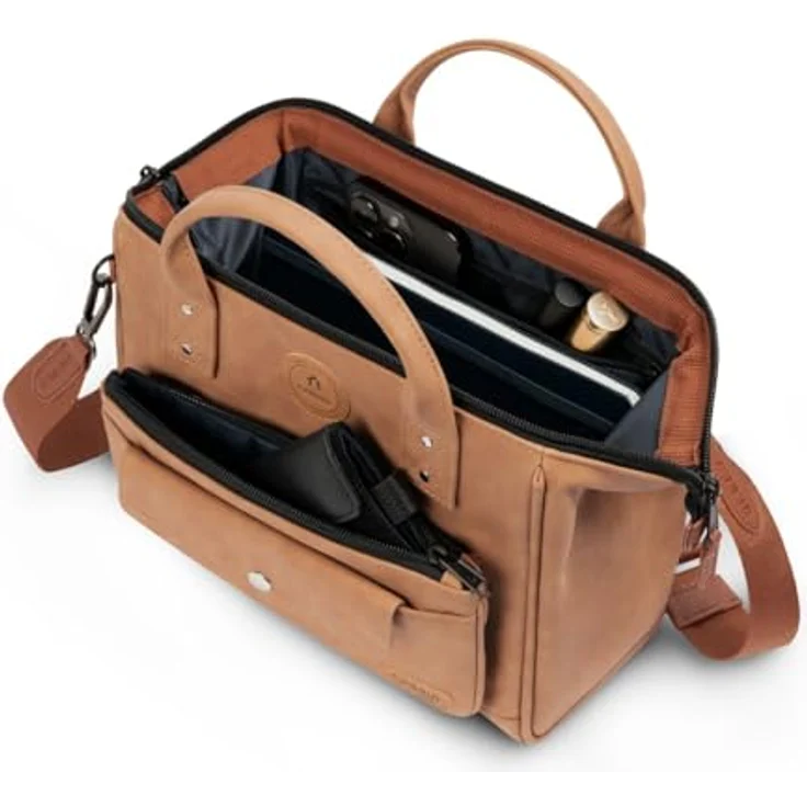 CABAIA Umhängetasche Crossbody M, aus recyceltem Nylon mit auswechselbarer Vortasche und Molle-System, Schwarz – Bild 2