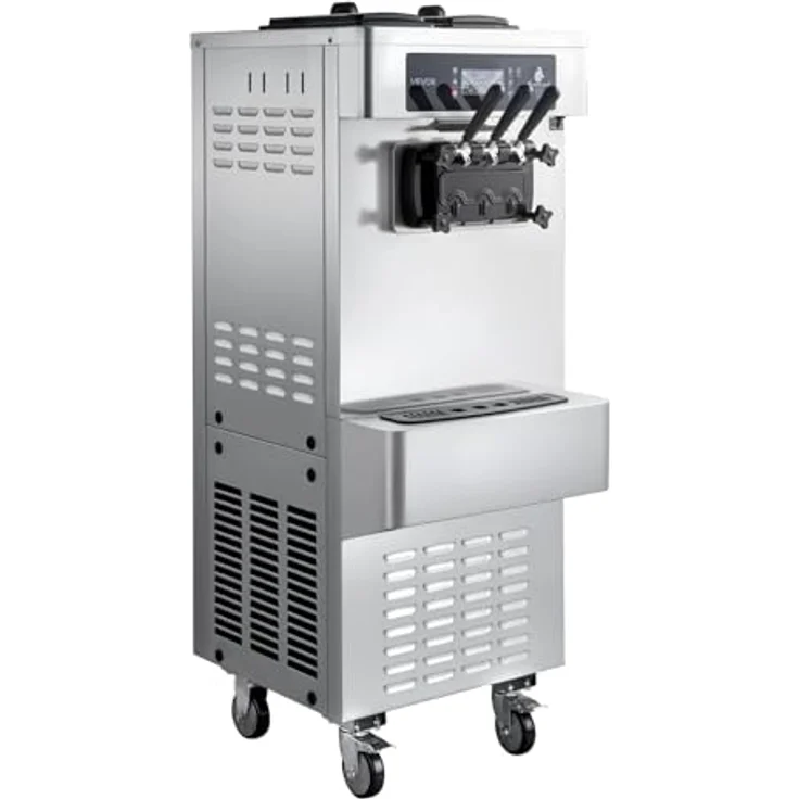 VEVOR Freistehende Softeismaschine YKF-9236, 2200 W, 20-28 L/h, 3 Aromen, 2 x 6-Liter-Behälter, Vorkühlung, Warnfunktion bei niedrigem Mischungsstand – Bild 9