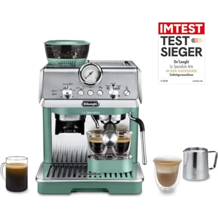 De'Longhi La Specialista Arte, Siebträgermaschine mit integriertem Mahlwerk, 3 voreingestellten Rezepten und My Latte Art Dampfstab – Bild 1