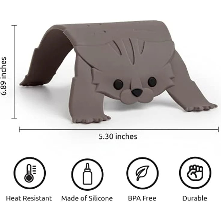 OTOTO Scaredy Cat Trivet, Silikon Topfuntersetzer für heiße Gerichte, rutschfest und hitzebeständig, niedliche Küchendekoration und Geschenkidee für Katzenliebhaber – Bild 2