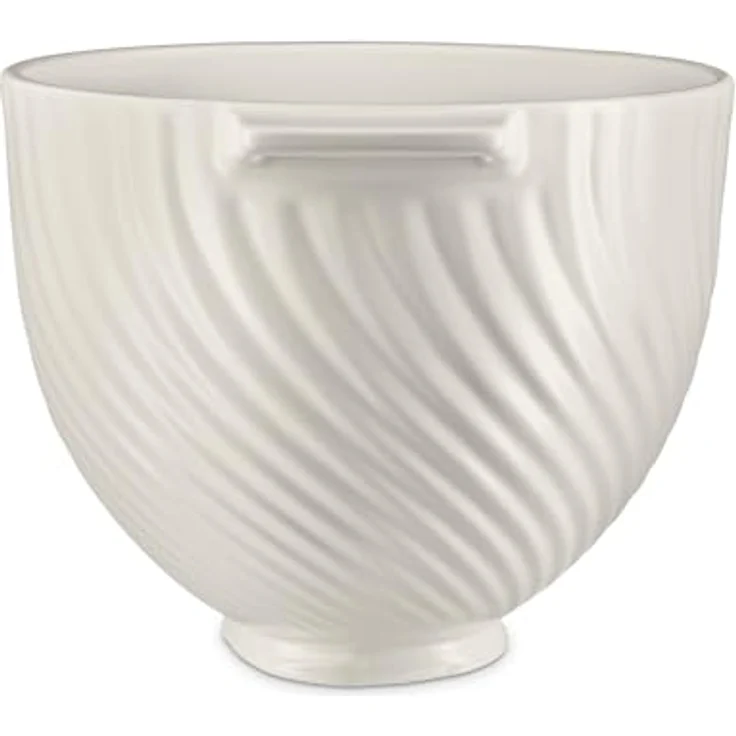 KitchenAid 5KSM2CB5MR Keramik-Rührschüssel, 4,7 l, Meringue White, ofen-, mikrowellen- und gefriergeeignet, mit strukturierter Oberfläche für Kippkopf-Standmixer – Bild 3