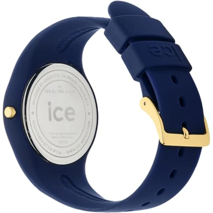 ICE-WATCH Watch 024524, Armbanduhr mit blauem Silikonband und goldenen Elementen, wasserdicht bis 10 bar, 37 mm Gehäusedurchmesser – Bild 4