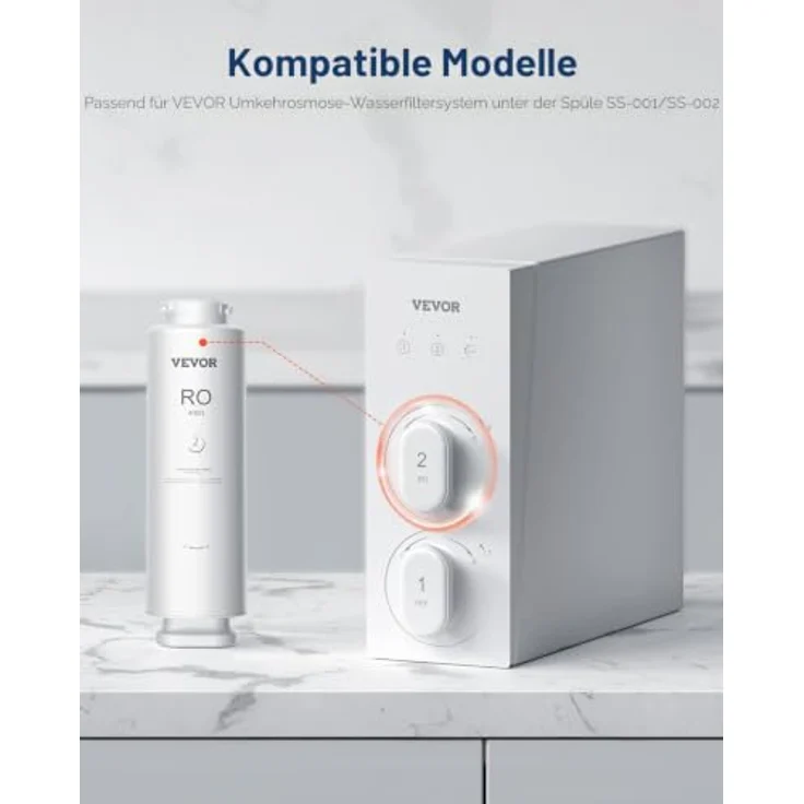 VEVOR Umkehrosmosesystem Ersatz 400 GPD, 9-stufiger Wasserfilter für SS-002, reduziert Blei, Chlor und Rost, langlebig für 24 Monate – Bild 6