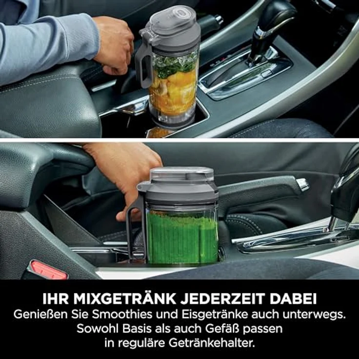 Ninja BC251EUGY, Tragbarer Mixer, 0,57 l, leistungsstarker Eis-Crusher, grau-transparent, kabellos, Auto-iQ-Technologie – Bild 10