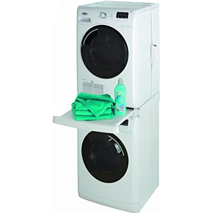Wpro SKS100 Waschmaschinenzubehör- Zwischenbaurahmen mit Ablage - Waschmaschine und Trockner- Universell – Bild 4