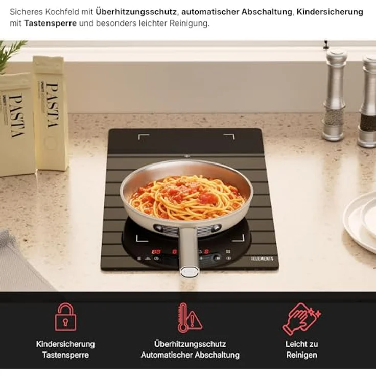 KB Elements 2-Zonen Induktions-Kochfeld, 3500 Watt, Flexzone, Warmhaltefunktion, Schwarz – Bild 6