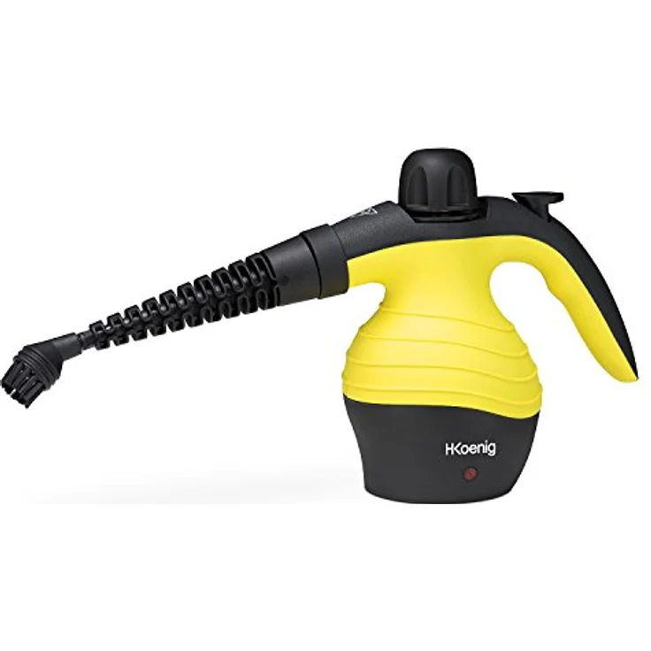 H.Koenig Handdampfreiniger NV60 - 3,5 bar - verschiedene Aufsätze - 350 ml Wassertank - 1000W - gelb – Bild 2