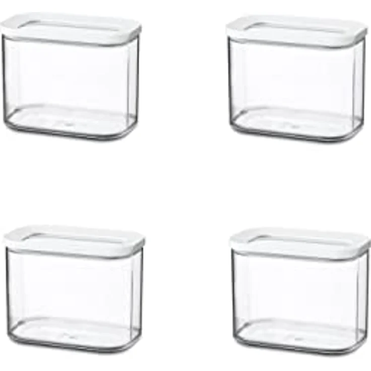 Mepal Modula Vorratsdosen-Set, 4-tlg. Frischhaltedosen in Weiß, 1000 ml, luftdicht und stapelbar, BPA-frei – Bild 1