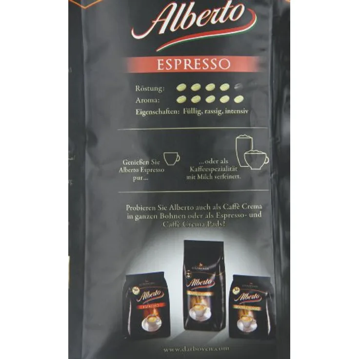 Alberto Espresso, 1000g, ganze Bohne