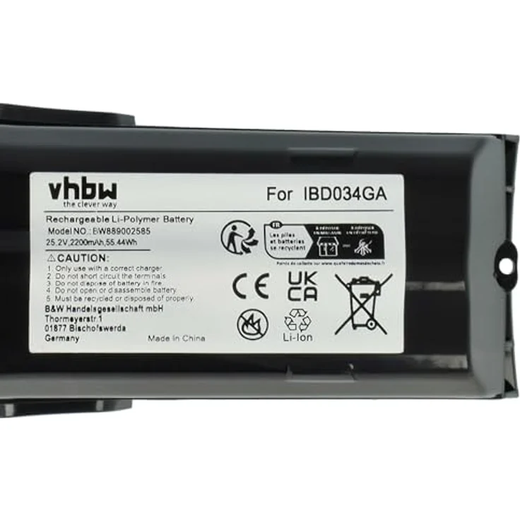 vhbw 1x Akku kompatibel mit Philips SpeedPro Max Aqua XC8147/01, XC8149/01, XC8147 Staubsauger Schwarz (2200 mAh, 25,2 V, Li-Ion) - Preisvergleich – Bild 5