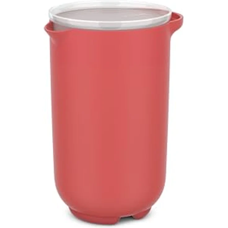 Mepal Chef it Rührschüssel 1000 ml mit Deckel, ergonomischer Griff, rutschfester Boden, hitzebeständig, coral – Bild 1