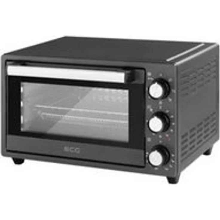 ECG Minibackofen ECG ET 2001B Airfryer Mini-Backofen in eleganter Anthrazit-Schwarzer Ausführung mit 7 voreingestellten Funktionen