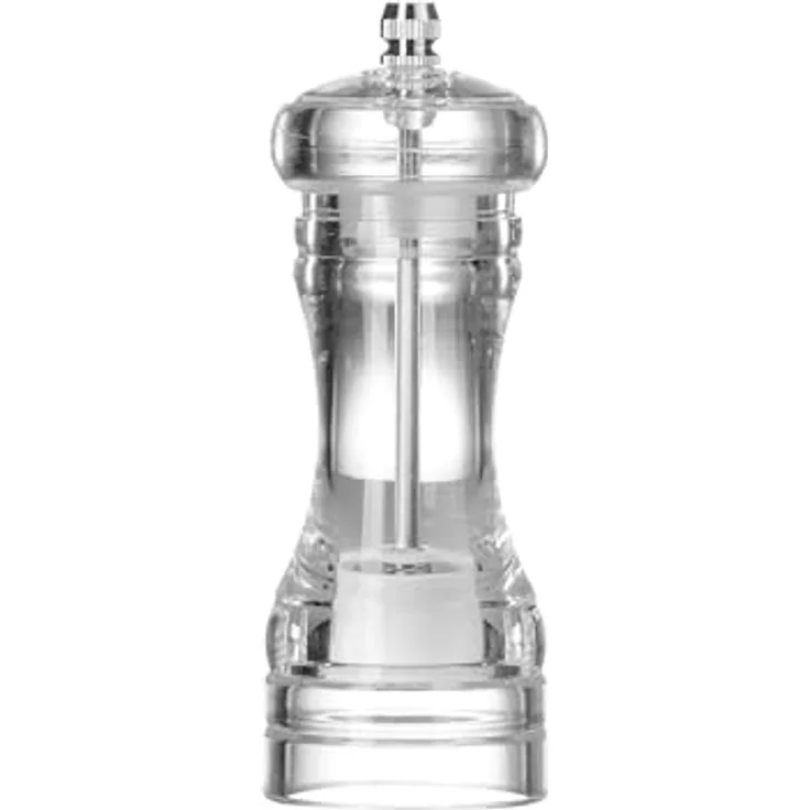 HENDI Pfeffermühle mit Edelstahl-Mahlwerk, einstellbar, ergonomisch, transparent, 50x(H)140mm