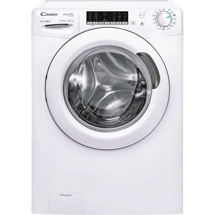 Candy CSOW4966TWM/1-S Waschtrockner Freistehend, 9 kg Waschen, 6 kg Trocknen, Energieeffizienzklasse A/D, Weiß, mit Easy Iron Plus und Quick&Clean Technology