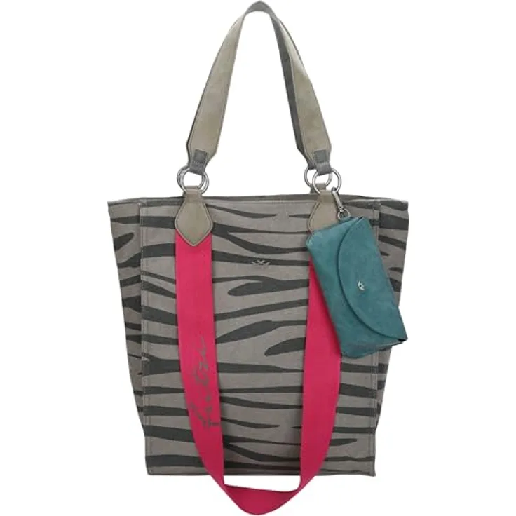 Fritzi aus Preußen Izzy02 Canvas Shopper Tasche, 32 cm x 11 cm x 38.5 cm, grau, 100% Baumwolle