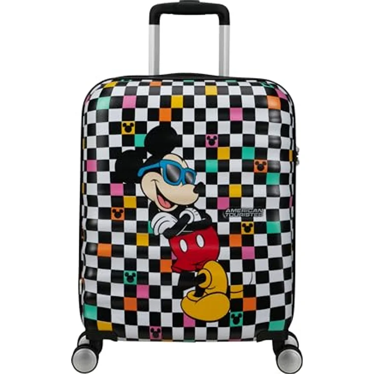 American Tourister Wavebreaker Disney FL - Spinner S, Handgepäck, 55 cm, 36 L, Mehrfarbig (Mickey Check) - Robuster Koffer aus ABS mit recycelter PET-Innenausstattung – Bild 2