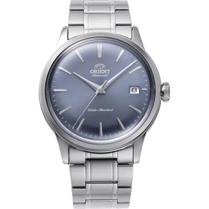 Orient Bambino Automatik, 38 mm Uhr mit blauem Zifferblatt und Edelstahlarmband, RA-AC0M10L30B – Bild 1