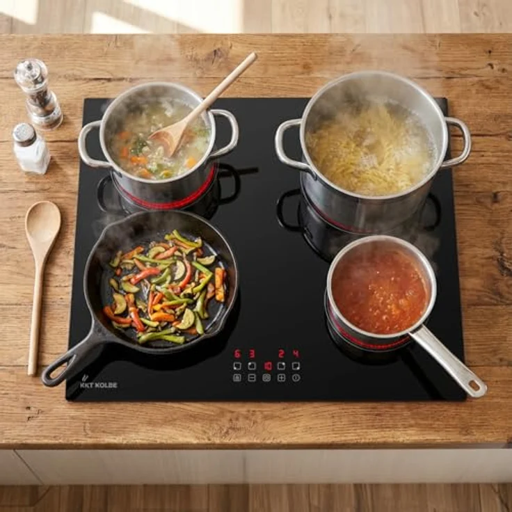 KKT KOLBE CH5900RL, autarkes Kochfeld mit 60 cm Glaskeramik-Oberfläche, 4 Zonen, 6 kW, Touch-Bedienung, Abschalt-Timer und Kindersicherung – Bild 4