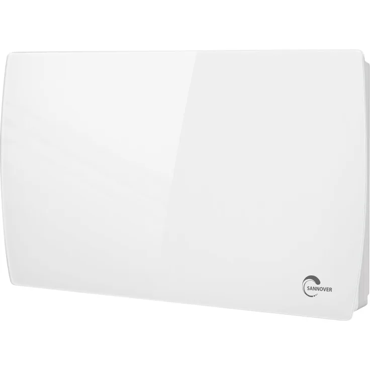 Sannover Sorimo NF 1500 W, Elektrischer Wandheizkörper aus Glas in Weiß mit Touch-LED-Panel und Wochentimer