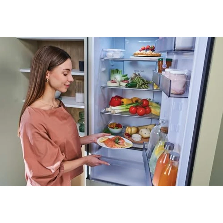 Candy CNCQ2T518EC, Freistehende Kühl-Gefrierkombination mit 279 l, Cremefarben, Total No Frost, Fresh 0 °C Zone, Multi-Air-Flow System – Bild 12