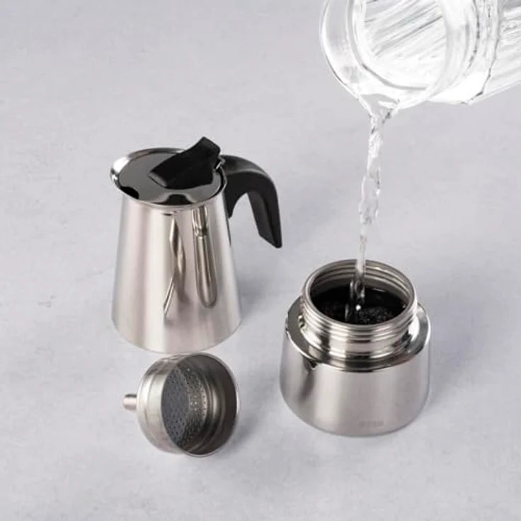 Xavax Espressokocher aus Edelstahl für 4 Tassen, Induktion, 200ml, Schwarz – Bild 3