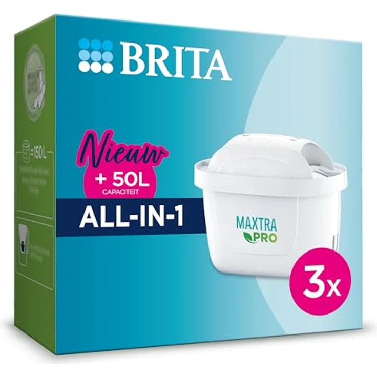 BRITA Maxtra Pro All-in-1 Filterpatronen, 4-stufige Filtration, Pack 3 Stück, 150 l Kapazität – Bild 1
