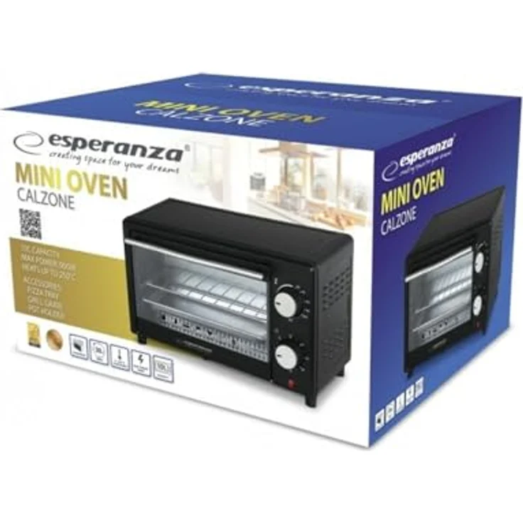 Esperanza EKO007 Minibackofen, 10 l, 900 W, schwarz – Bild 2