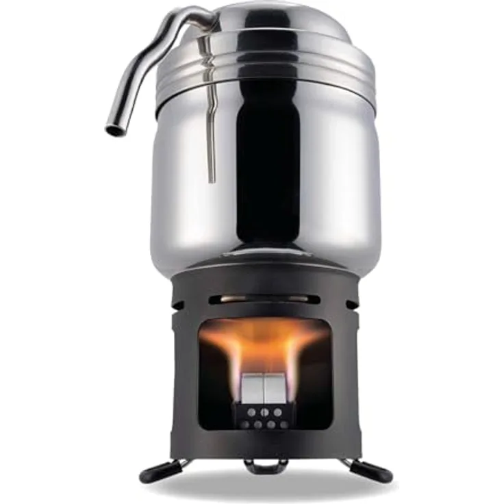 Esbit Trockenspiritus-Würfel Camping Kocher 20102400, Edelstahl/Aluminium, 200 ml Volumen, Ø 108 mm, 300 g