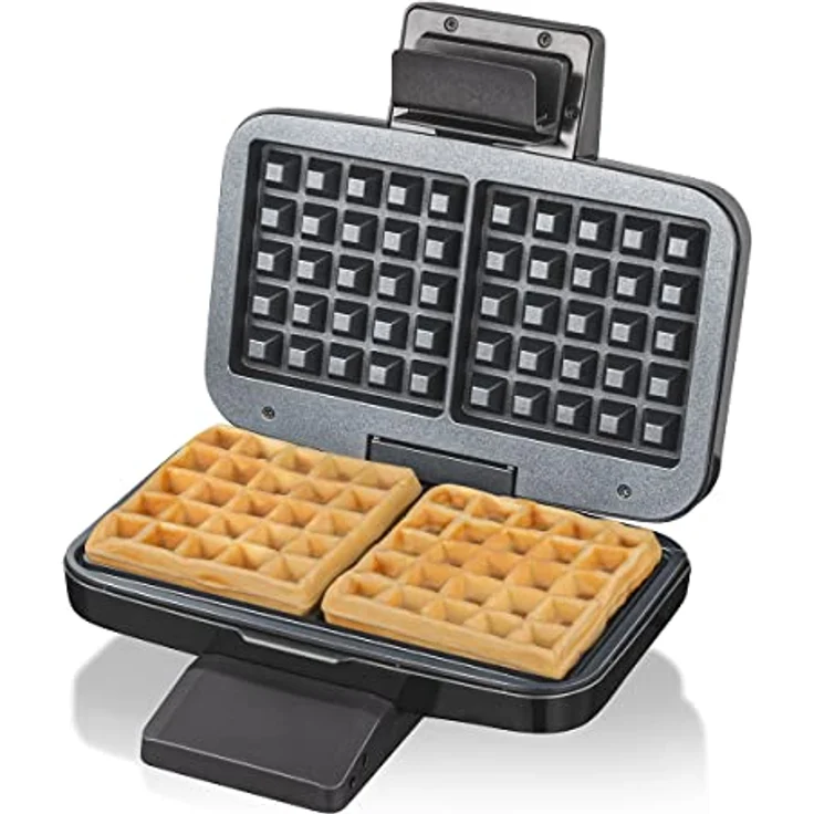 Cloer 1459 Brüsseler Waffeleisen, 1000 W, Backampel, stufenlos wählbarer Bräunungsgrad, schwarz-edelstahl - Preisvergleich – Bild 2