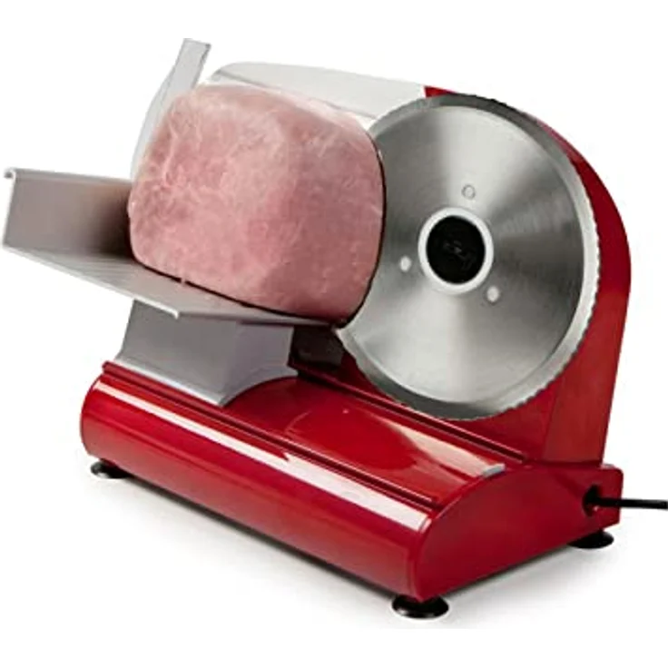 Domo DO522S Allesschneider, 200W, Edelstahl-Zahnschliff-Messer, rot – Bild 5