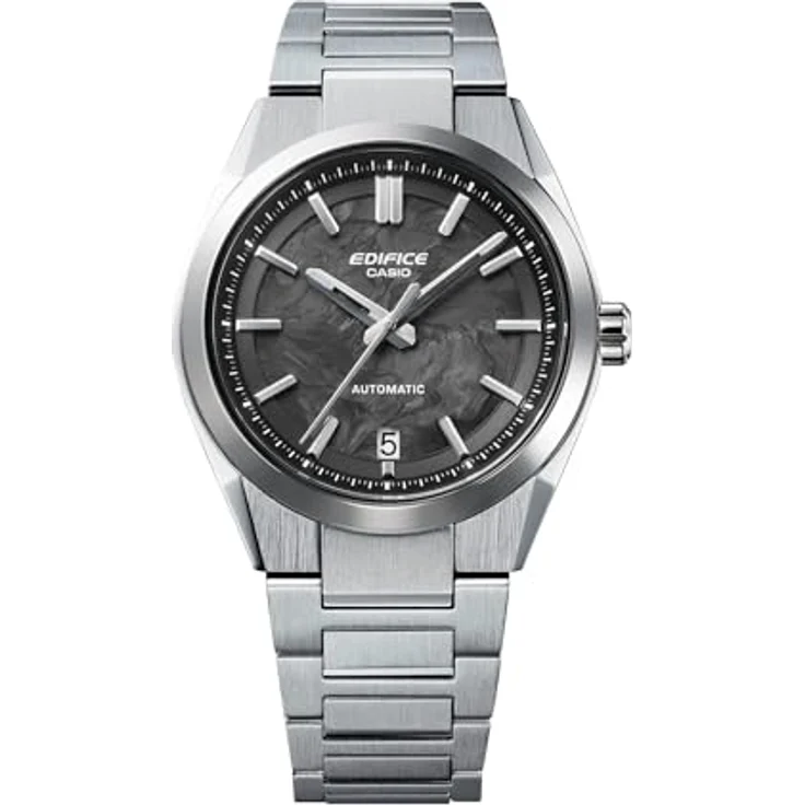 Casio Edifice EFK-100CD-1AER, Herrenuhr Automatik in Edelstahl/Schwarz mit Kratzfestem Synthetischen Saphirglas und Kalenderfunktion – Bild 2