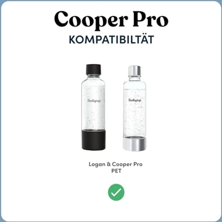 Sodapop Wassersprudler Cooper Pro, schlankes Design, 1x 850ml PET-Flasche, weiß – Bild 7