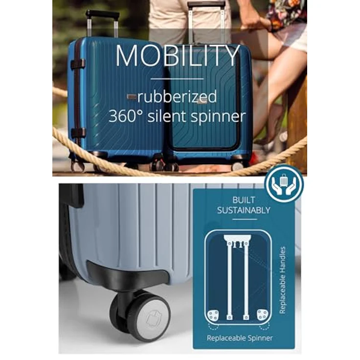 Hauptstadtkoffer TXL Reisetrolley, Laptop Rollkoffer, Eisblau, Hartschalen-Schutzhülle aus Polypropylen, TSA-Schloss, leicht und robust – Bild 7