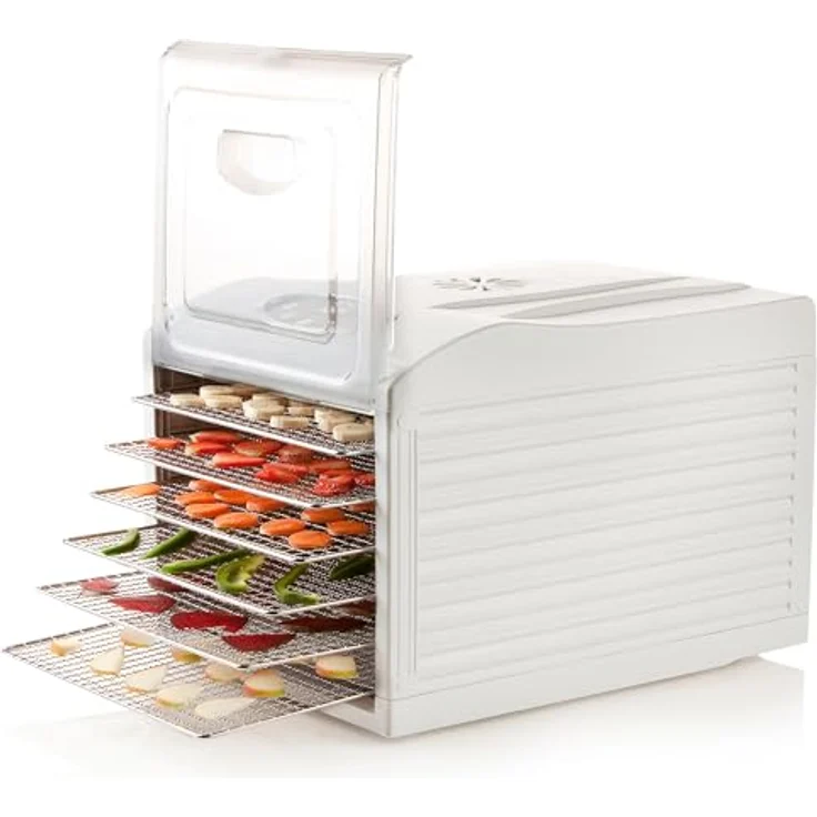Domo Dörrautomat DO353VD, 500 Watt, 6 Etagen, weiß, 6 Leistungsstufen – Bild 2